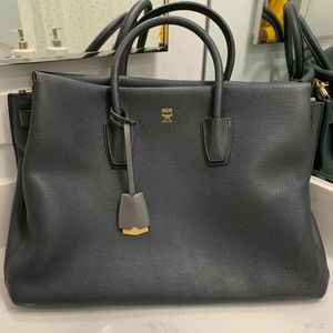 MCM Large MILA Tote Phantom Gray